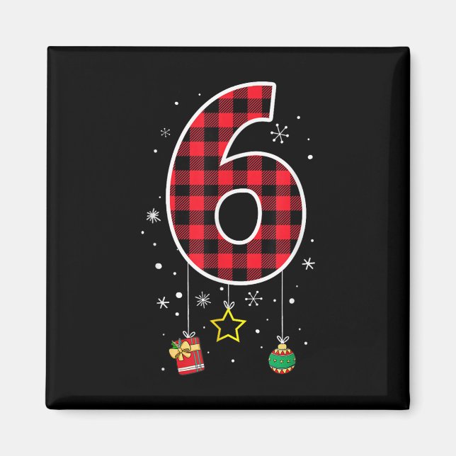 Íman Number 6 Funny Meme Saying 6 7 Six Seven Christmas (Frente)