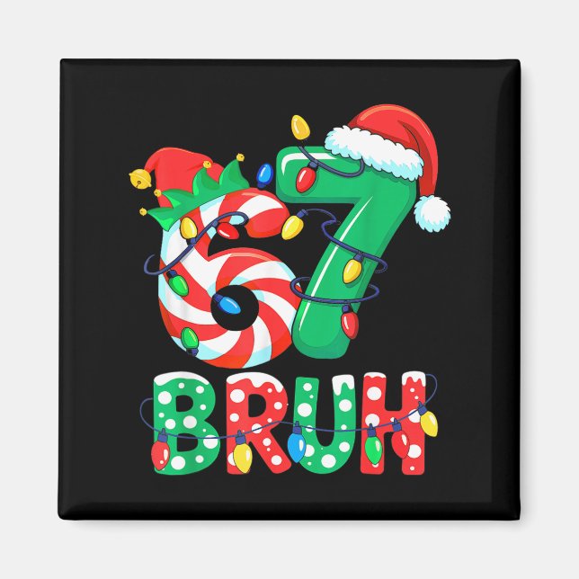 Íman Number 7 Funny Meme Saying 6 7 Six Seven Christmas (Frente)