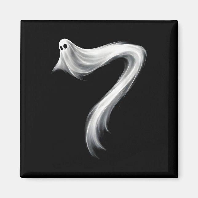 Íman Number 7 Ghost Funny Six Seven 67 Halloween Meme  (Frente)