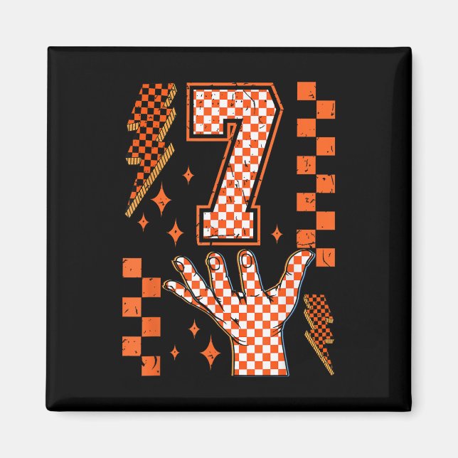 Íman Number 7 Matching 67 Meme Checkered Halloween Cost (Frente)