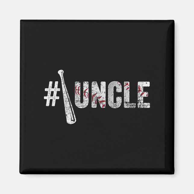 Íman Number One Baseball Uncle Fathers Day Funny Baseba (Frente)