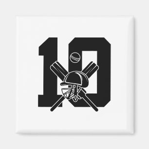 Íman Número 10 Anos Críquete 10º Aniversário