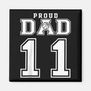 Íman Número 11 Personalizado Orgulhoso Pai de Basquete