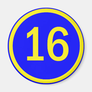 Íman número 16 em círculo