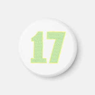 Íman Número 17 ímã em verde limão e amarelo
