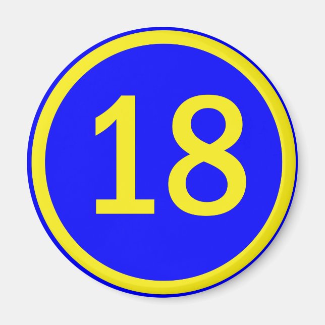 Íman número 18 em um círculo (Frente)