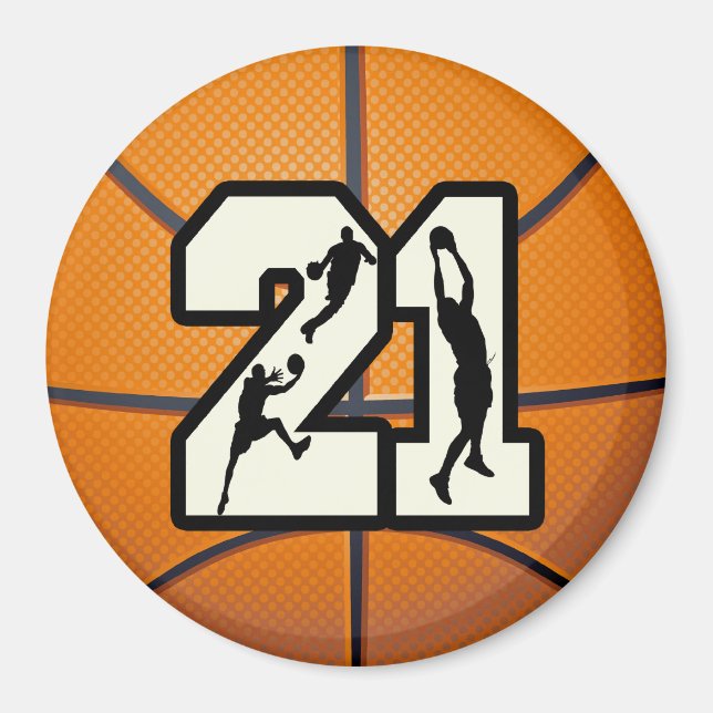 Íman Número 21 de basquete (Frente)