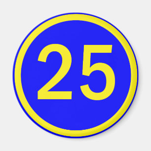 Íman número 25 em um círculo