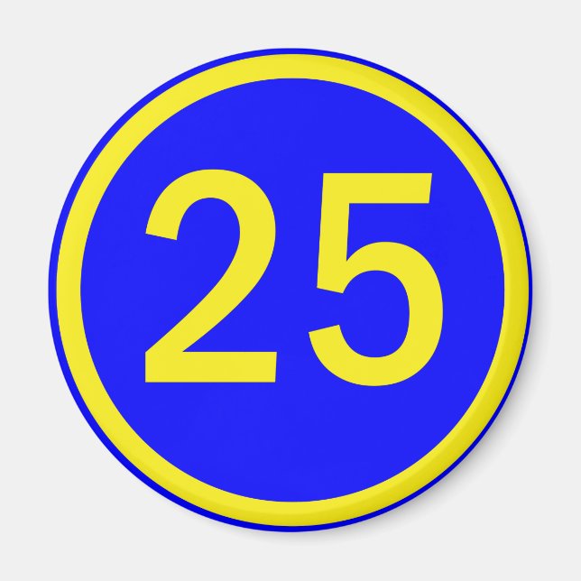 Íman número 25 em um círculo (Frente)