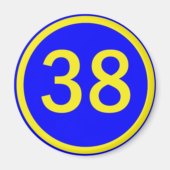 Íman número 38 em um círculo (Frente)