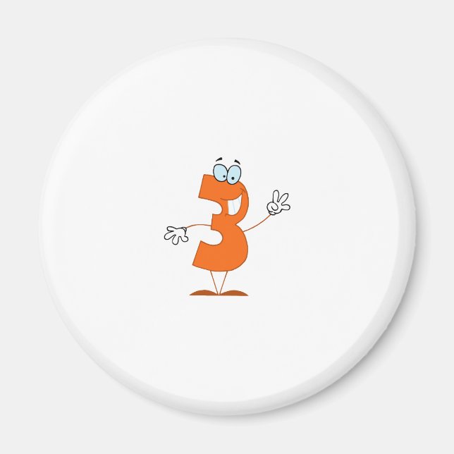 Íman Número 3 feliz (Frente)