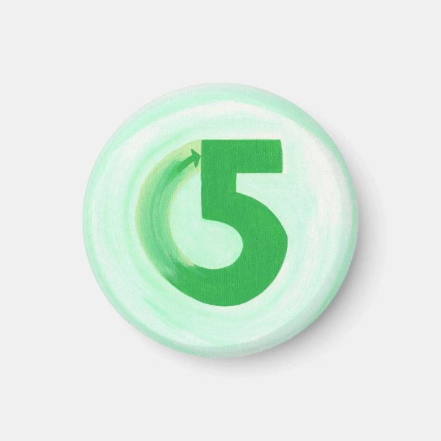 Íman Número 5 ímã com verde (Frente)