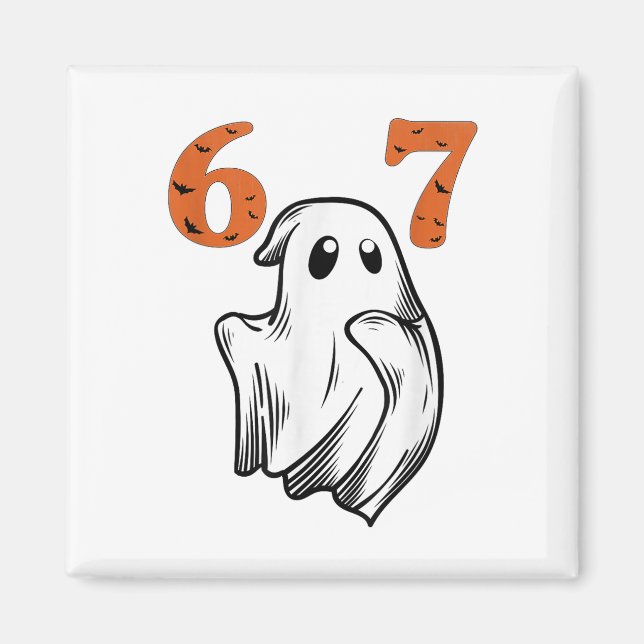 Íman Número 67 Correspondente Seis Sete 6 7 Meme Hallow (Frente)
