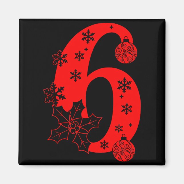 Íman Número 6 Dito de Meme Engraçado 67 Seis Sete Natal (Frente)