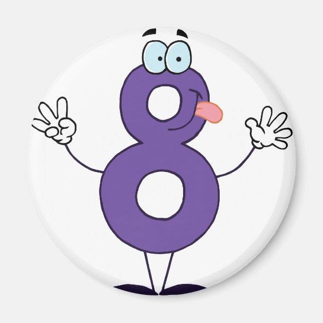 Íman Número 8 feliz (Frente)