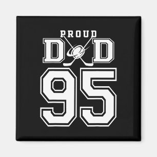 Íman Número 95 Personalizado Orgulhoso Pai de Hockey Pa