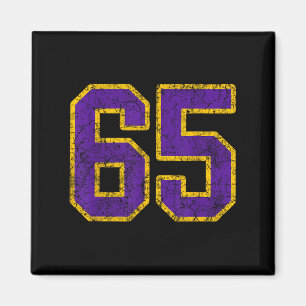 Íman Número Dourado Roxo 65 Jersey Player Uniform #65 N