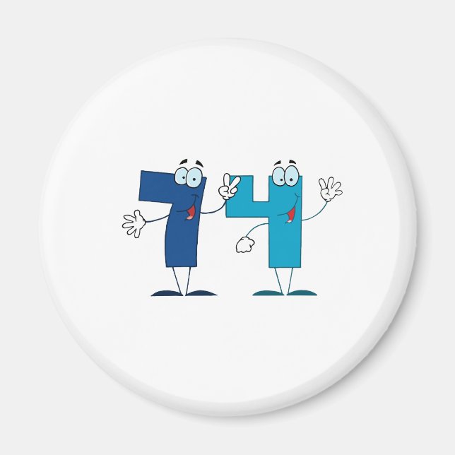 Íman Número Feliz 74 (Frente)