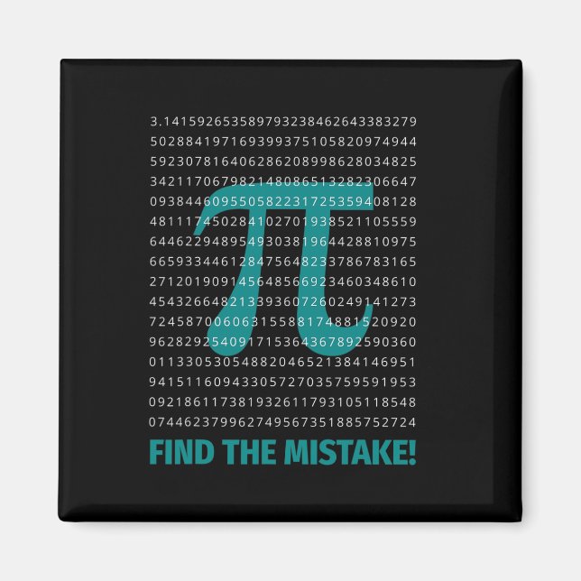 Íman Número Pi Math Dizendo Com Número Pi Encontre A Mi (Frente)