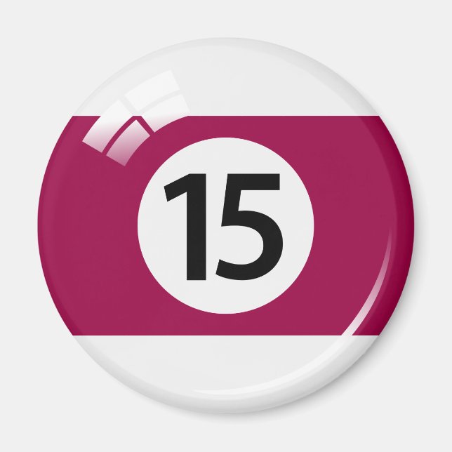 Íman Número quinze de imã de geladeira de bilhar (Frente)