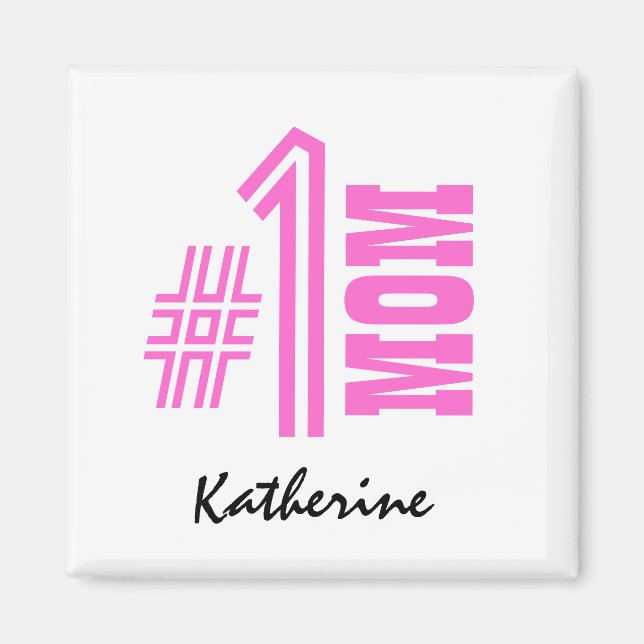 Íman Número Um Mãe Melhor Mãe Alguma Vez Personalizada  (Frente)