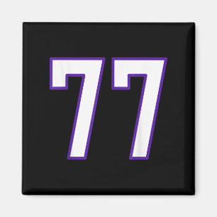 Íman Número Uniforme Do Jogador Jersey 77, Branco E Rox