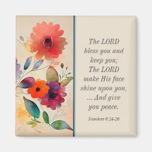 Íman Números 6 24-26 Lord Bless You Floral Watercolor