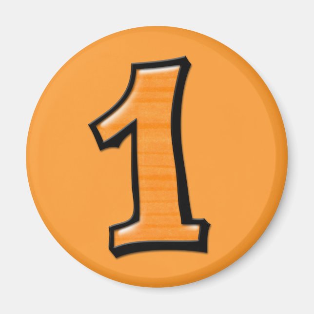 Íman Números de bobo 1 Magnet laranja (Frente)