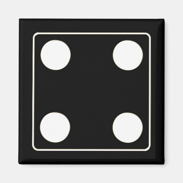 Íman Números DICE de pílulas brancas 4 + seu backgr. (Frente)