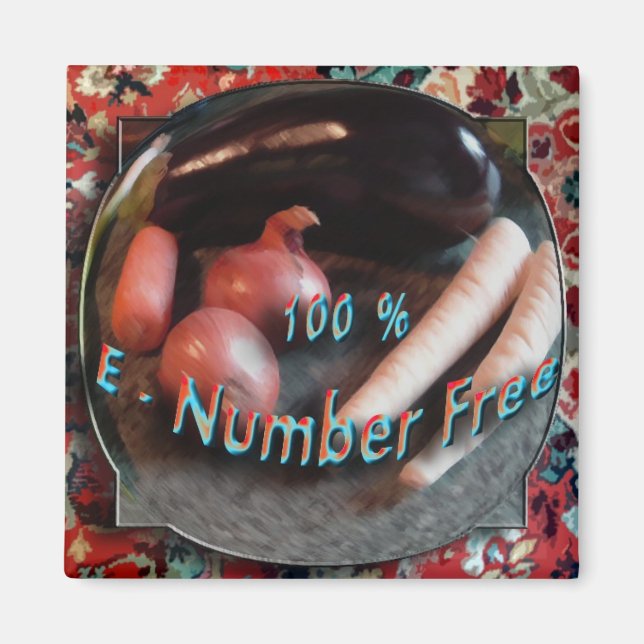 Íman Números E (Aditivos) Imã de geladeira Gratuita (Frente)