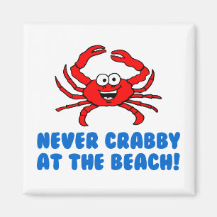 Íman Nunca Crabby na praia