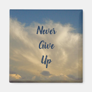 Íman Nunca Desistir de Foto em Nuvem Branca do Céu Azu