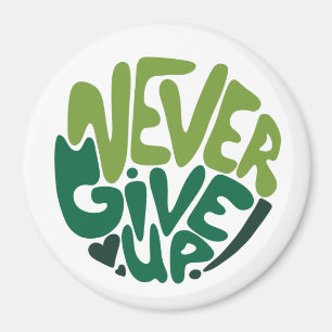 Íman Nunca Desistir - Letra de Mão Positiva Verde