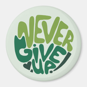Íman Nunca Desistir - Letra de Mão Positiva Verde