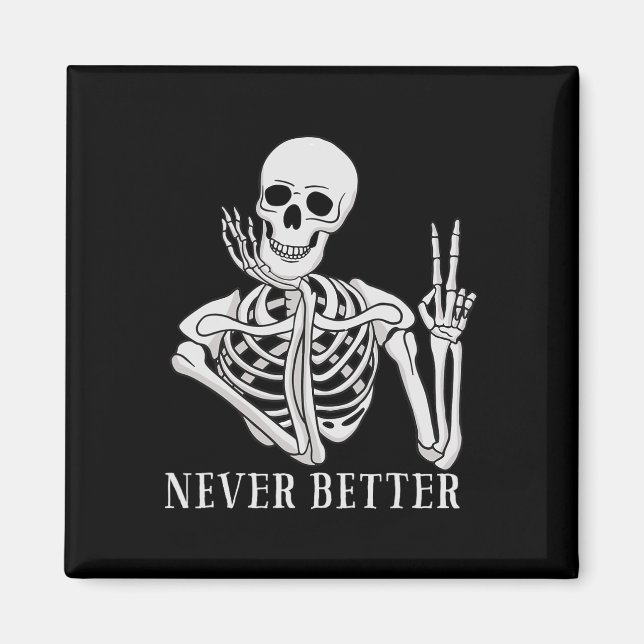 Íman Nunca Melhor Esqueleto Divertir O Céu De Halloween (Frente)