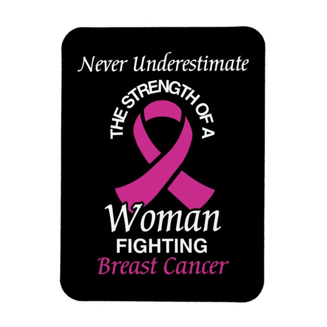 Íman Nunca Subestimar/Fita/Mulher... Cancer Da Mama (Vertical)