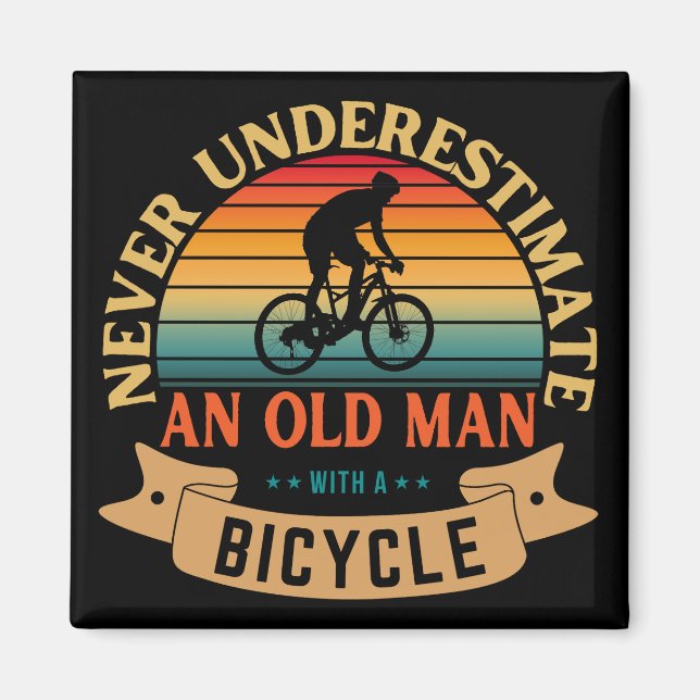Íman Nunca subestime um homem velho com uma bicicleta (Frente)