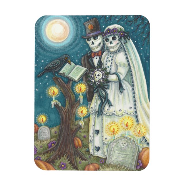 Íman Nupciais do Cemitério SKELETON WEDDING MAGNET (Vertical)