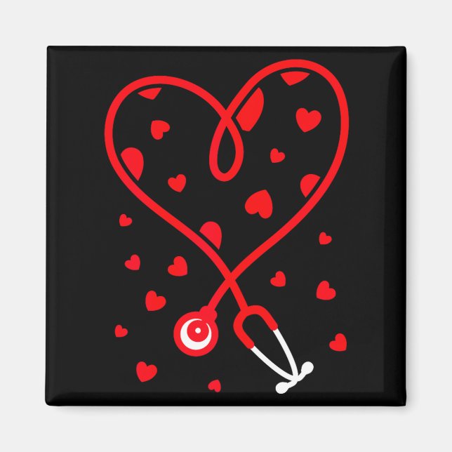 Íman Nurse Stethoscope Heart Valentine's Day Nursing  (Frente)