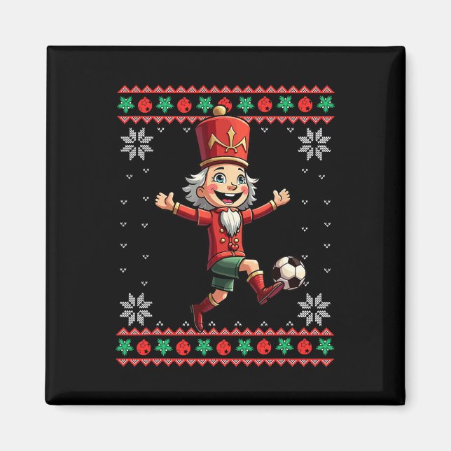 Íman Nutcracker Futebol Natal Feio  (Frente)