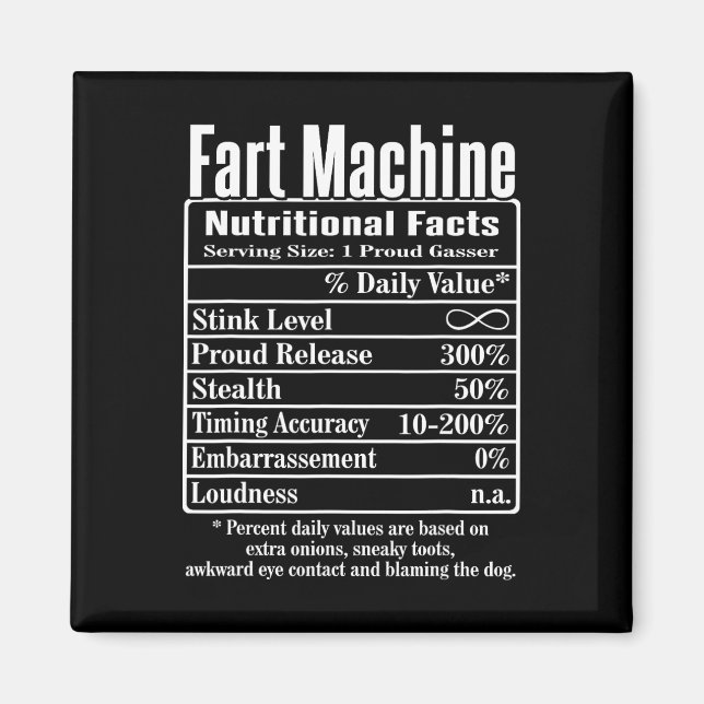 Íman Nutrion Fata Fart Machine Pai Piada Engraçado Fart (Frente)