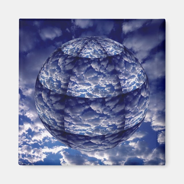 Íman Nuvem abstrata esfera 3D (Frente)
