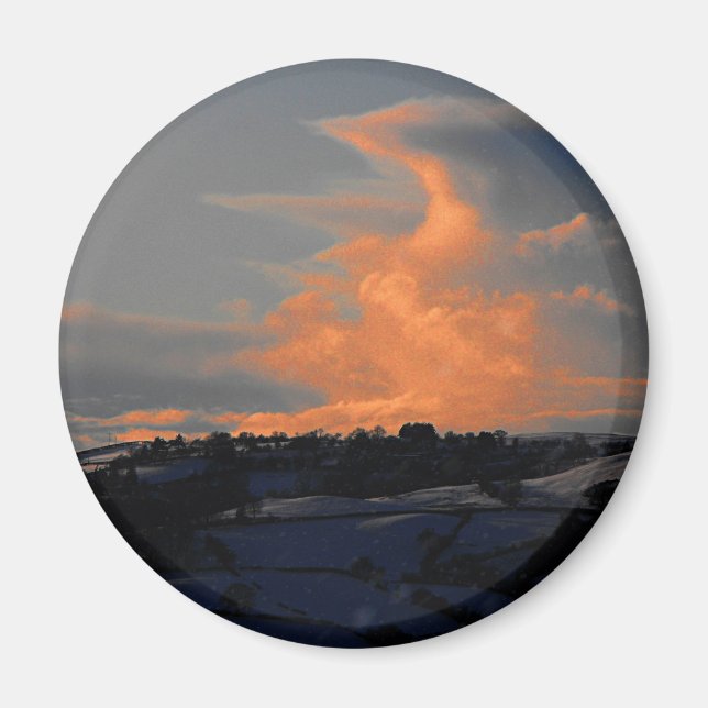 Íman Nuvem de Neve sobre Newtown, Powys (Frente)
