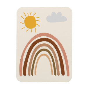 Íman Nuvem Sol Arco-íris, Desenho Infantil, Arte Abstra