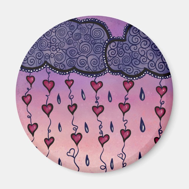 Íman Nuvens, corações e gotas de chuva (Frente)