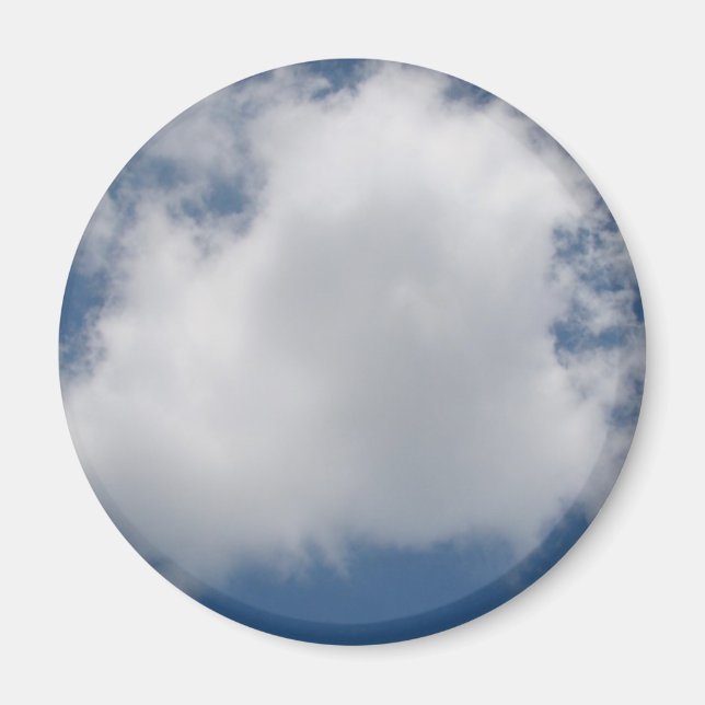 Íman Nuvens Cumulus Puffy no Céu Azul (Frente)