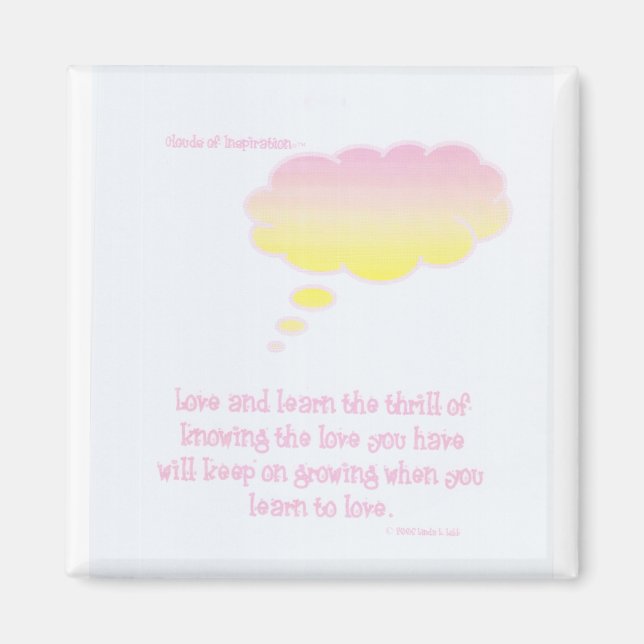 Íman Nuvens de inspiração: ímã de amor e aprendizagem (Frente)