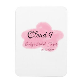 Íman Nuvens nove rosa pastel chá de noiva nome data