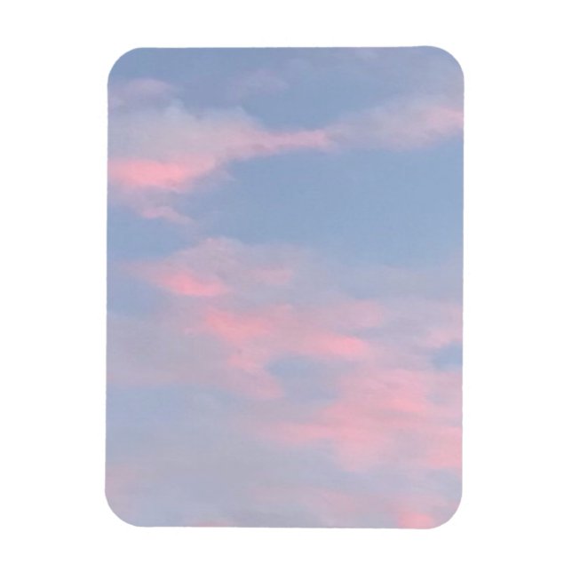 Íman Nuvens rosa personalizáveis (Vertical)