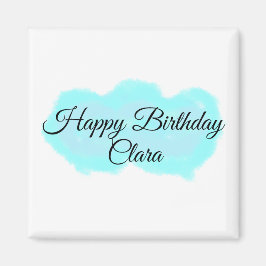 Íman Nuvens verdes azuis pastel feliz aniversário moder